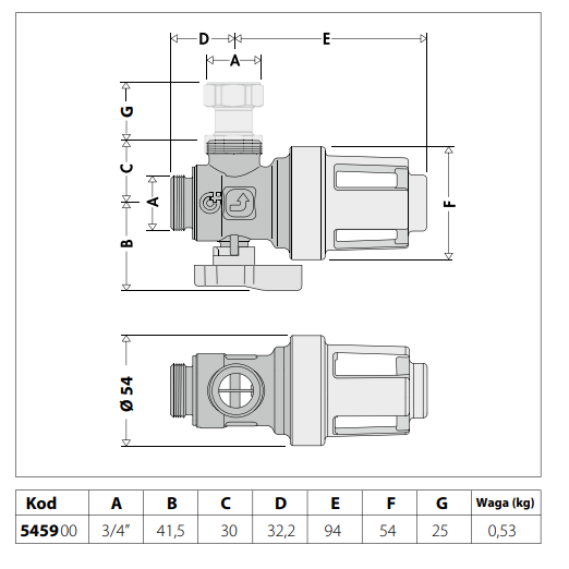 Urządzenie filtrujące z magnesem CALEFFI XS 3/4" 545900