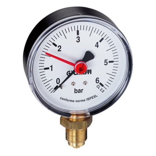 Manometr CALEFFI 3/8", 0-10bar, Ø 80mm 557710