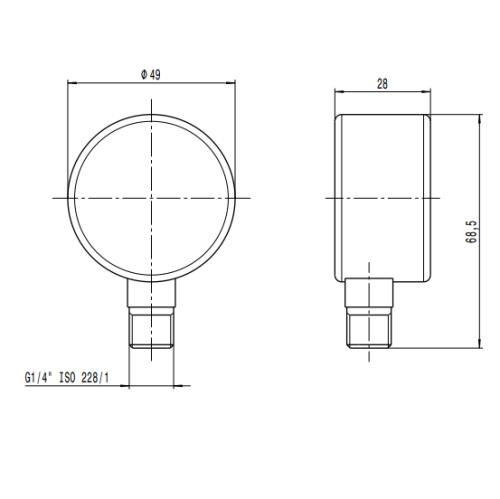 Manometr CALEFFI 1/4", 0-6 bar, Ø 50mm 557306