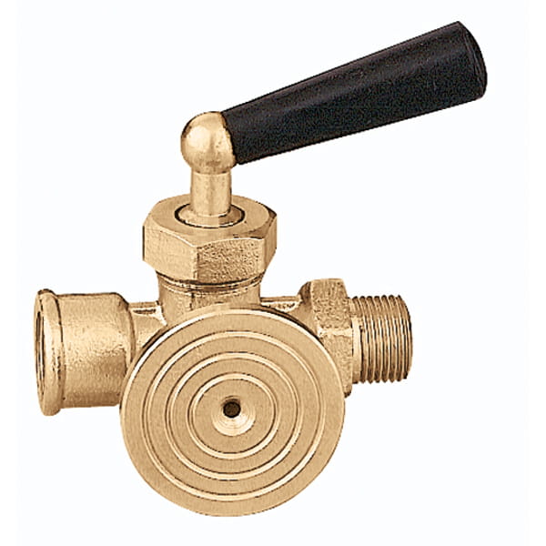 Zawór trójdrożny CALEFFI INAIL 1/2", do manometrów 690400