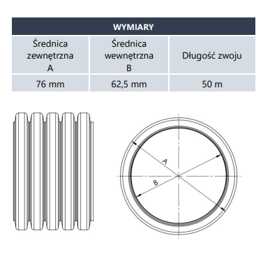Rura HEATPEX ARIA 75 z powłoką antybakteryjną 520075050