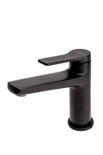 Bateria umywalkowa F-DESIGN SEPPIA z korkiem click-clack, czarna FD1-SPA-2-22