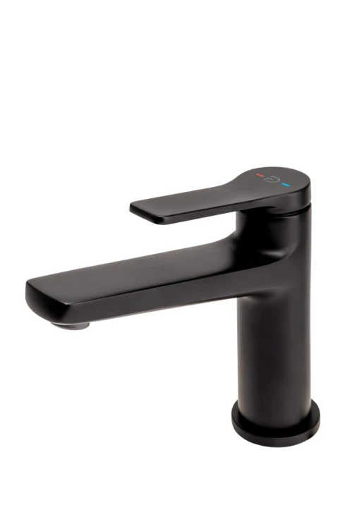 Bateria umywalkowa F-DESIGN SEPPIA z korkiem click-clack, czarna FD1-SPA-2-22