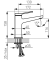 Bateria umywalkowa F-DESIGN SEPPIA z korkiem click-clack, czarna FD1-SPA-2-22