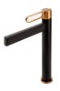 Bateria umywalkowa F-DESIGN ZAFIRRO z korkiem click-clack, różowe złoto/czarny FD1-ZFR-2L-25