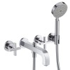 Bateria wannowa AXOR CITTERIO 3-otworowa, ścienna, z uchwytami krzyżowymi, z rozetami, el.zew., chrom 39447000