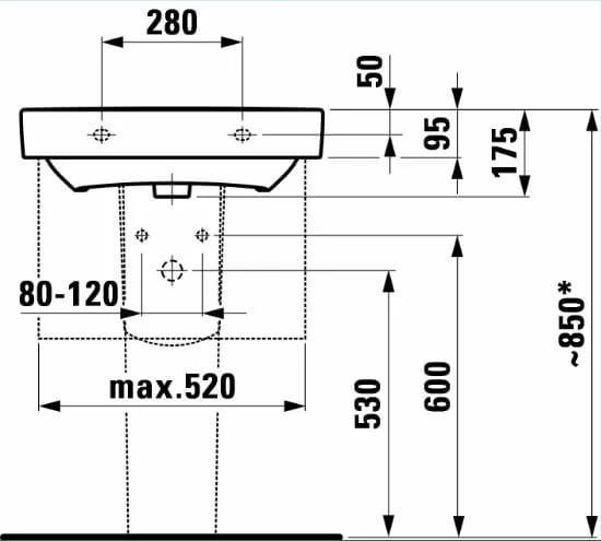 Umywalka LAUFEN PRO 60x38cm, biała H8189590001041