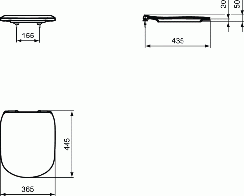 Deska WC IDEAL STANDARD TESI THIN wolnoopadajaca, biała T352701