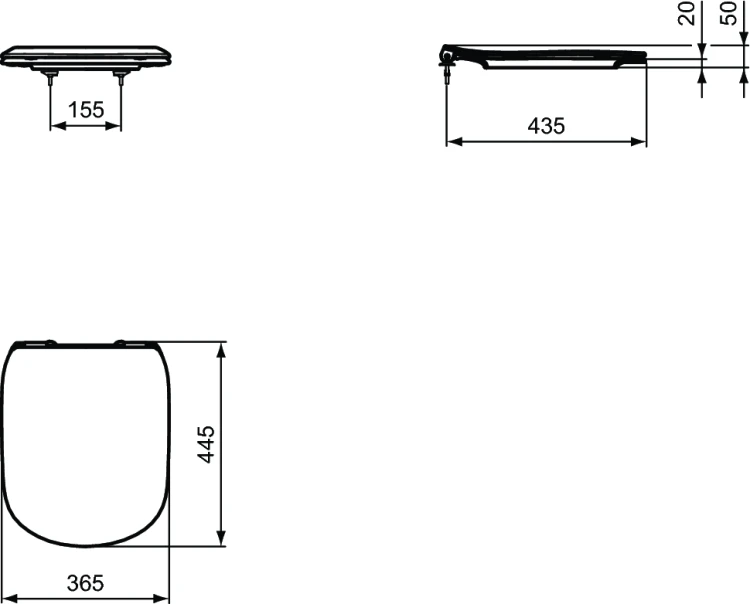 Deska WC IDEAL STANDARD TESI THIN wolnoopadajaca, biała T352701