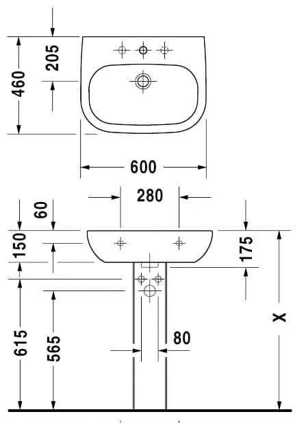 Umywalka DURAVIT D-CODE 60x46cm biała 23106000002