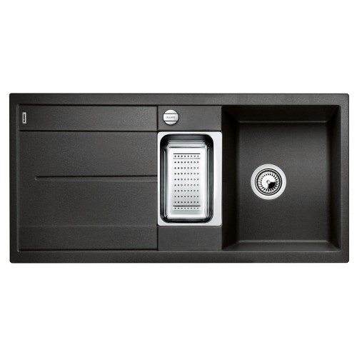 Zlewozmywak granitowy BLANCO METRA 6 S-F 99x49 cm, z korkiem aut., antracyt, PuraDur 519113