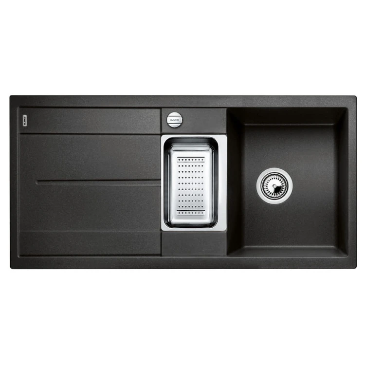 Zlewozmywak granitowy BLANCO METRA 6 S-F 99x49 cm, z korkiem aut., antracyt, PuraDur 519113