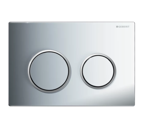 Przycisk spłukujący GEBERIT OMEGA 20 chrom, pierścienie chrom matowy 115.085.KH.1