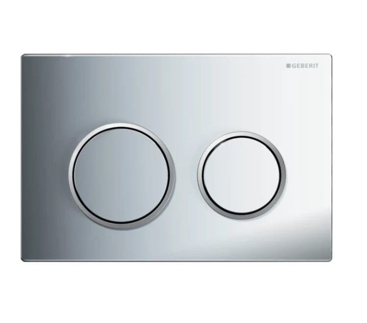Przycisk spłukujący GEBERIT OMEGA 20 chrom, pierścienie chrom matowy 115.085.KH.1