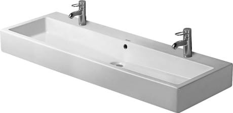 Umywalka DURAVIT VERO 120x47cm, 2-otworowa, szlifowana, biała WonderGliss 04541200261