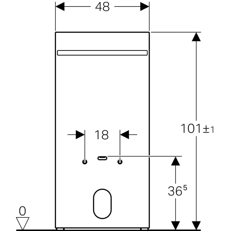 Moduł sanitarny do bidetu GEBERIT MONOLITH natynkowy H101 szkło białe / aluminium 131.030.SI.5