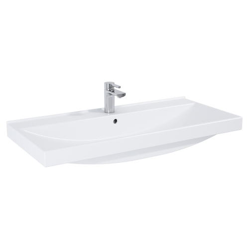 Umywalka ELITA MAXXI 100x46cm z Otworem, z Przelewem, Biały 145815