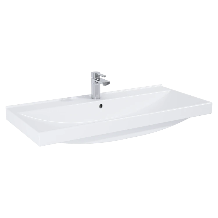 Umywalka ELITA MAXXI 100x46cm z Otworem, z Przelewem, Biały 145815