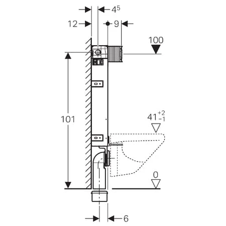 Stelaż podtynkowy do WC GEBERIT KOMBIFIX BASIC H=108cm, ze spłuczką OMEGA 110.020.00.1
