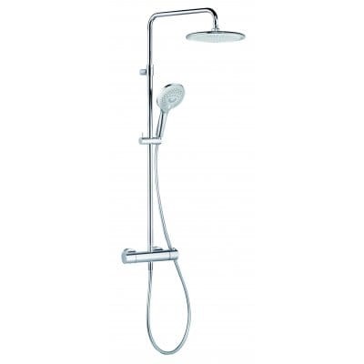 Komplet prysznicowy KLUDI FRESHLINE Dual Shower z termostatem, głowica 25cm, słuchawka 3S, wąż silver 160, chrom 6709205-00