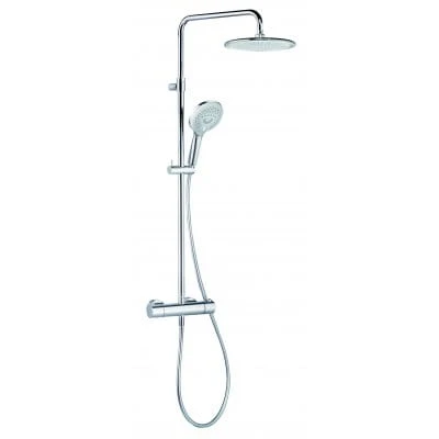 Komplet prysznicowy KLUDI FRESHLINE Dual Shower z termostatem, głowica 25cm, słuchawka 3S, wąż silver 160, chrom 6709205-00