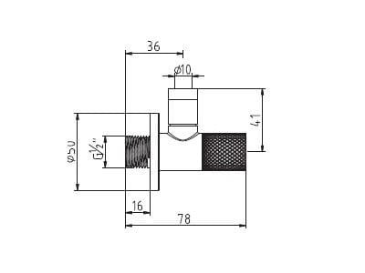 Zawór Katowy KLUDI 1/2x3/8 b.filtra, na złącze zaciskowe 1584605-00