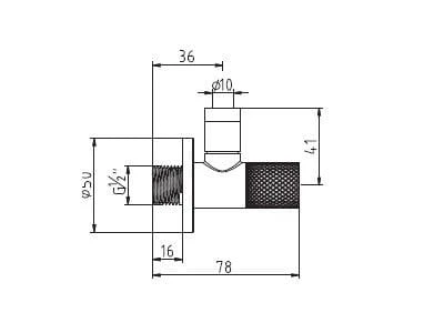 Zawór Katowy KLUDI 1/2x3/8 b.filtra, na złącze zaciskowe 1584605-00