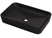 Umywalka nablatowa DEANTE TESS 60x40cm, bez otworu, bez przelewu, czarna CDS NU6S