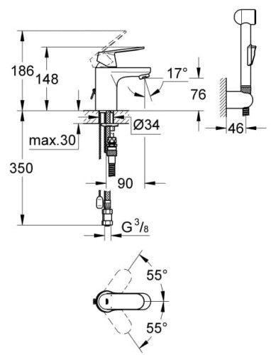 Bateria-umywalkowa-GROHE-EUROSMART-COSMOPOLITAN-bidetta-chrom-23125000