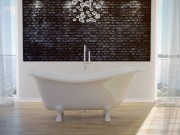 Wanna wolnostojąca BESCO OTYLIA 160x77cm, z białymi nogami, biała WKO-160W+BI