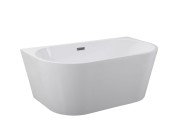 Wanna wolnostojąca BESCO VICA 150x80cm, przyścienna, z syfonem, biała WAS-150-V
