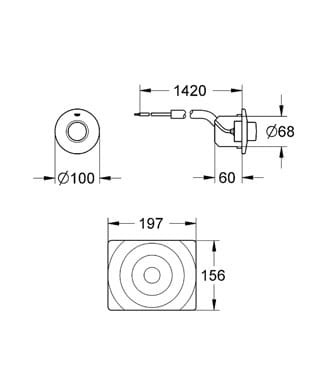 Uruchomienie WC GROHE pneumatyczne z płytką Grohe chrom 37059000
