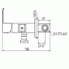 Bateria bidetowa TRES CUADRO podtynkowa, chrom 00612301