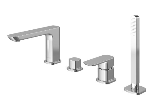 Bateria wannowa KOHLMAN FOXAL 4-otworowa; uchwyt chrom QB244F