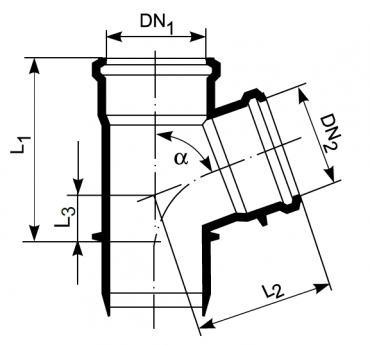 Trójnik MAGNAPLAST ULTRA dB 110x110x67° kanalizacja wewnętrzna niskoszumowa 146595