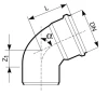 Kolano MAGNAPLAST KG 110x45° kanalizacja zewnętrzna 20120