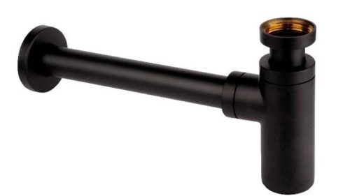 Półsyfon umywalkowy McALPINE butelkowy, czarny 120 BLACK