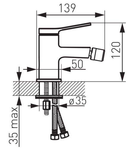 Bateria bidetowa F-DESIGN SEPPIA różowe złoto/czarny FD1-SPA-6-25