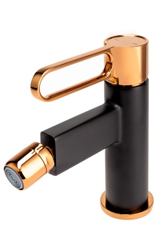 Bateria bidetowa F-DESIGN ZAFFIRO różowe złoto/czarny FD1-ZFR-6-25