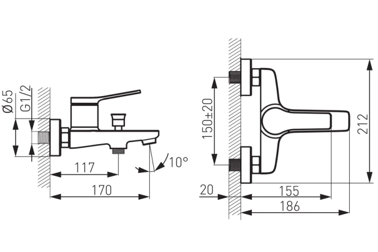 Bateria wannowa F-DESIGN SEPPIA różowe złoto/czarny FD1-SPA-1-25