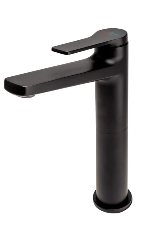 Bateria umywalkowa F-DESIGN SEPPIA z korkiem click-clack, czarna FD1-SPA-2L-22