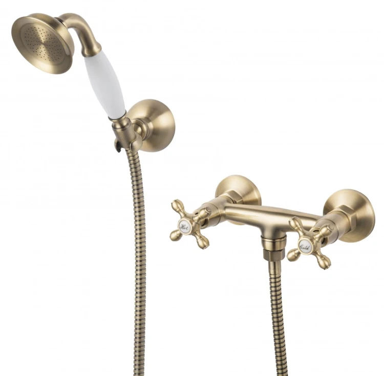 Bateria prysznicowa F-DESIGN LACRIMA z zestawem wannowym, stary brąz FD1-LRA-77-66