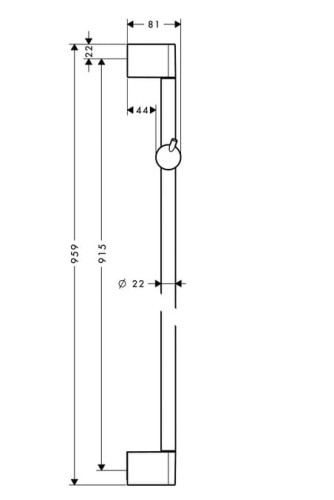 Drążek natryskowy HANSGROHE UNICA CROMETTA 90cm, chrom 27609000