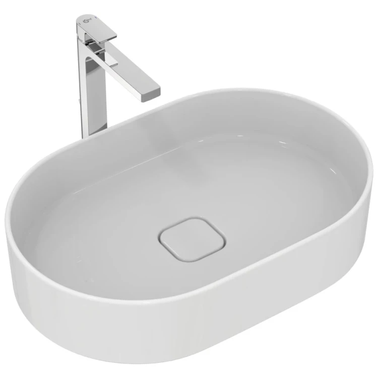 Umywalka nablatowa IDEAL STANDARD STRADA II 60x40cm, owalna, bez otworu, bez przelewu, biała T298101