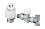 Zestaw termostatyczny VALVEX VECTOR MAX 1/2", kątowy (głowica + zawór kątowy + zawór odcinający) 4512500