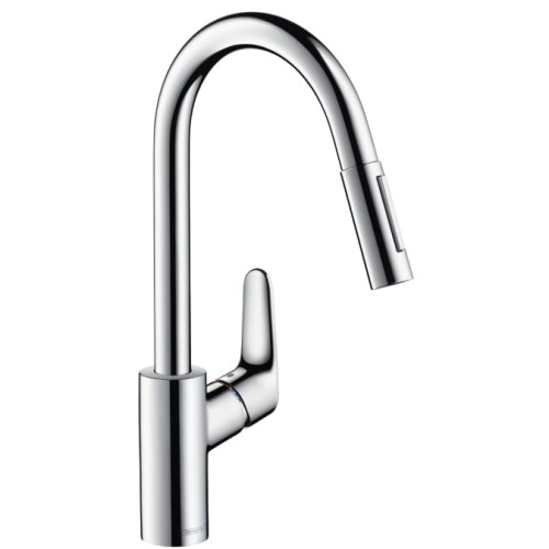 Bateria kuchenna HANSGROHE FOCUS z wyciąganą wylewką, stalowa 31815800