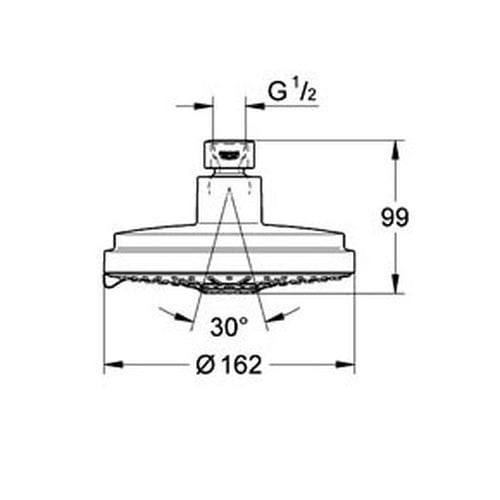 Prysznic górny / deszczownica GROHE RAINSHOWER COSMOPOLITAN 160 bez ramienia, chrom 27134000