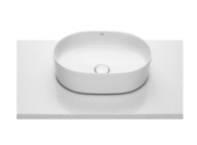 Umywalka nablatowa ROCA INSPIRA ROUND 50x37cm, bez otworu, bez przelewu, Supraglaze, biała A327520S00