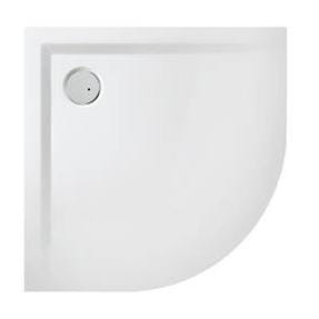 Brodzik półokrągły SANPLAST SPACE MINERAL 80x80x1,5cm, mineralny, biały 645290042001000