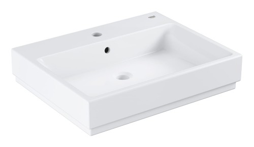 Umywalka ścienna GROHE CUBE CERAMIC 60x49cm. z Otworem, z Przelewem, Biały Pure Guard - 3947300H